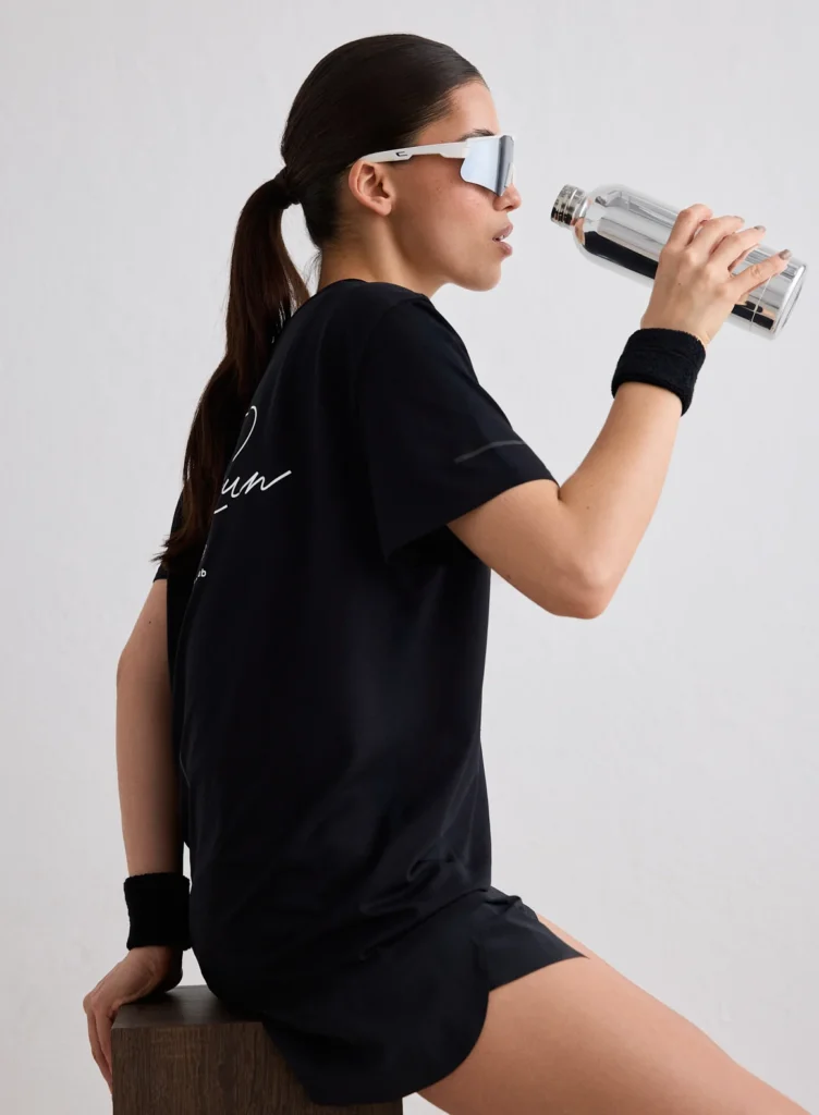 Black Le Run Seamless Running T-shirt naadloos en ademend zwart hardloopshirt
