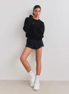 Black Le Run Running Sweatshirt ademende en warme zwarte hardlooptrui