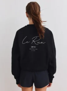 Black Le Run Running Sweatshirt ademende en warme zwarte hardlooptrui