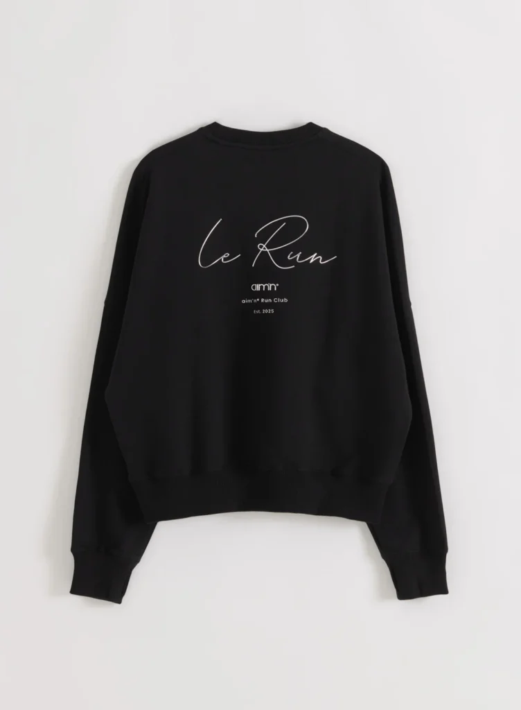 Black Le Run Running Sweatshirt ademende en warme zwarte hardlooptrui