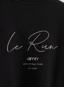 Black Le Run Running Sweatshirt ademende en warme zwarte hardlooptrui