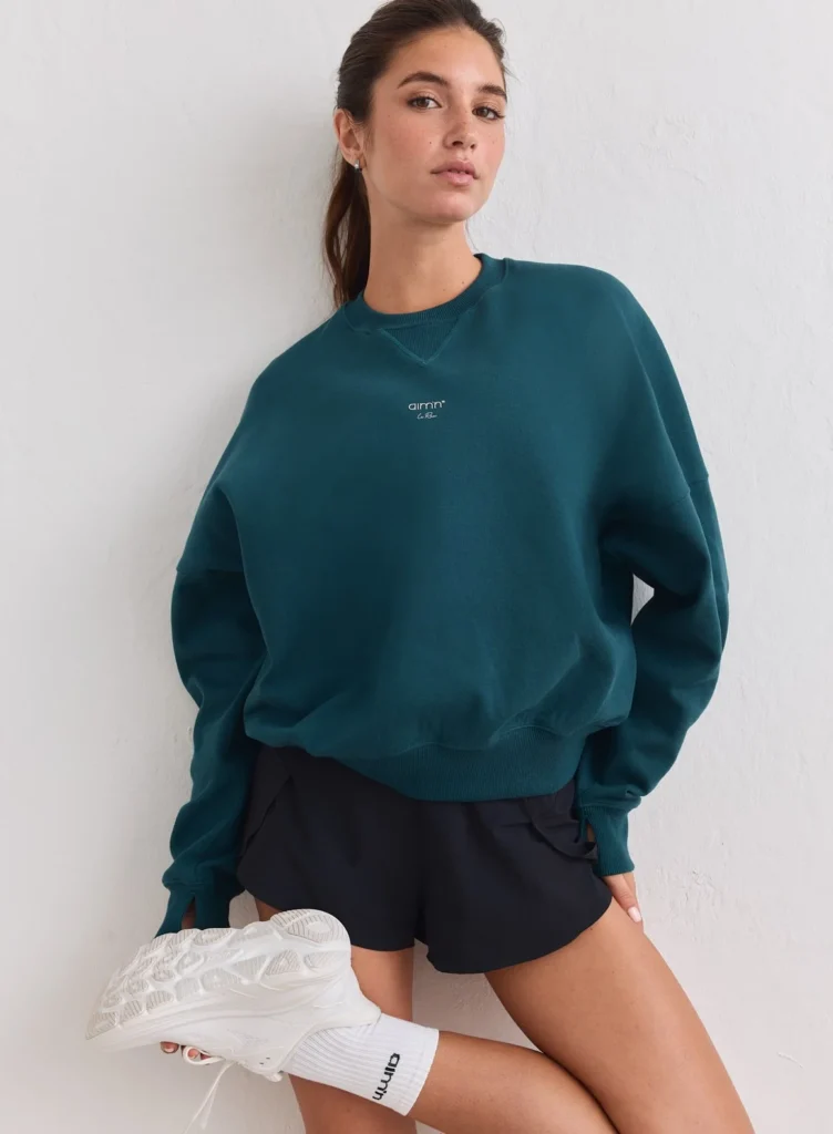 Aim'n Lagoon Le Run Running Sweatshirt ademende en warme lagoon dames hardlooptrui