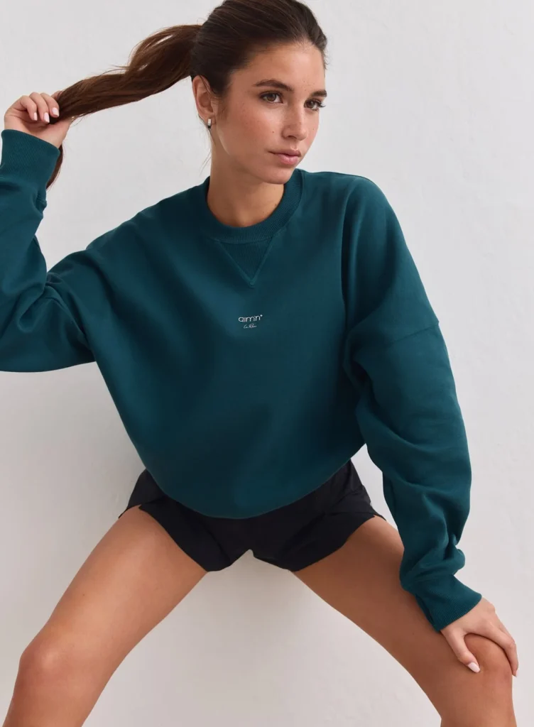 Aim'n Lagoon Le Run Running Sweatshirt ademende en warme lagoon dames hardlooptrui