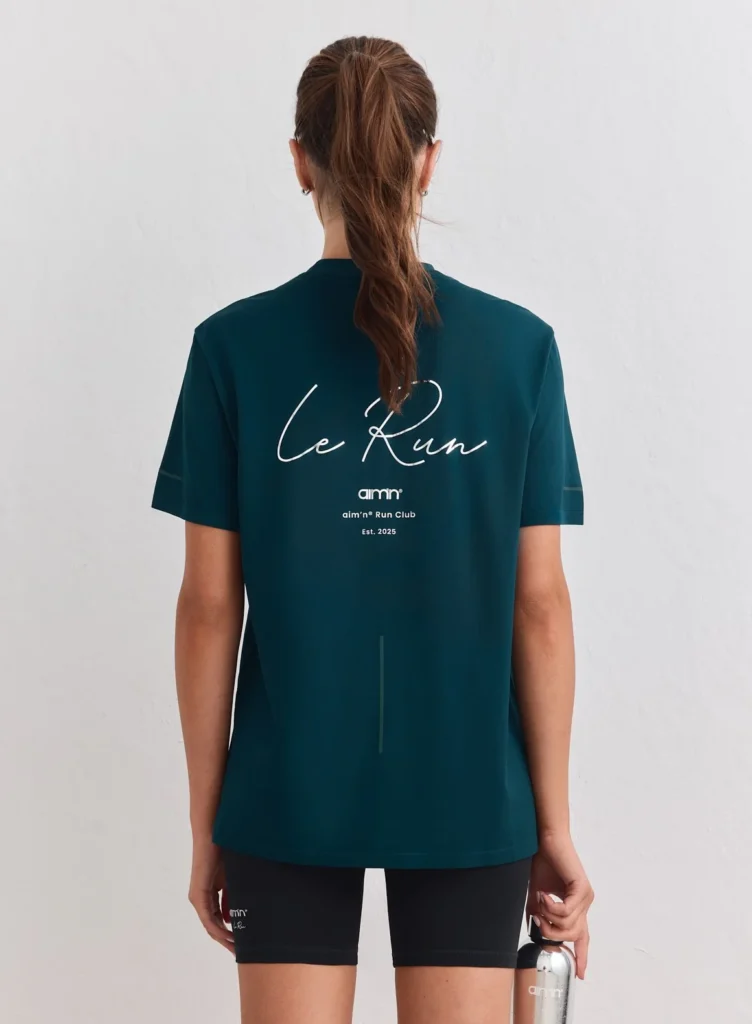 Aim'n Lagoon Le Run Seamless Running T-shirt naadloos en ademend blauw dames hardloopshirt