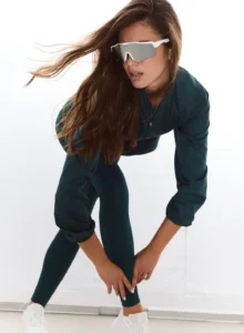 Aim'n Lagoon Running Tights comfortabele en ondersteunende blauwe dames hardlooptight