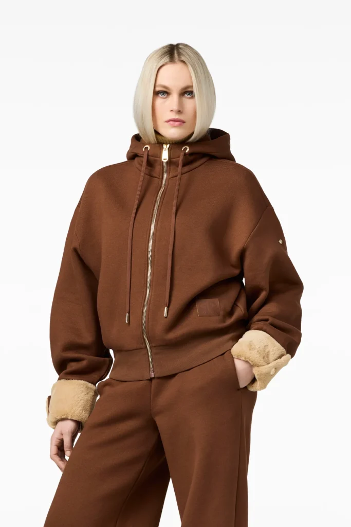 Goldbergh Seika Hooded Full Zip Cardigan luxe dames vest met capuchon en doorlopende rits