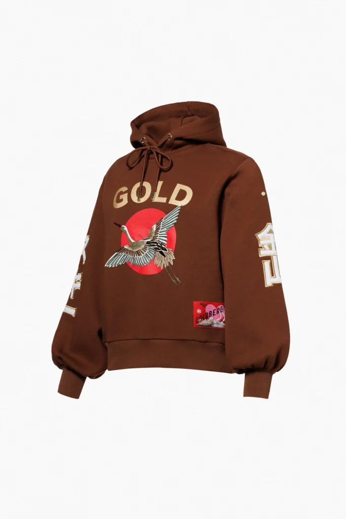 Goldbergh Tobu Hooded Sweater luxe dames trui met capuchon en merkdetails