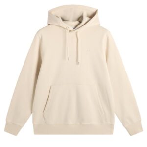 J.Lindeberg Alpha Hood BMJS14835-U029 Moonbeam lichte katoenen sweater met capuchon en logo