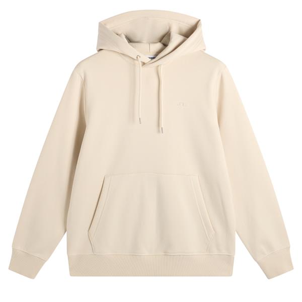 J.Lindeberg Alpha Hood BMJS14835-U029 Moonbeam lichte katoenen sweater met capuchon en logo