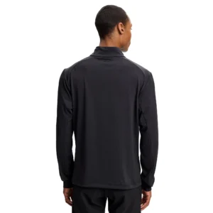 J.Lindeberg Lassy Quarter Zip Mid Layer GMJS16160-9999 JL Black zwarte technische golftrui met korte rits en logo
