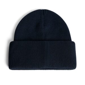 J.Lindeberg Vale Beanie BUAC15942-6855 JL Navy donkerblauwe gebreide muts met omslag en logo