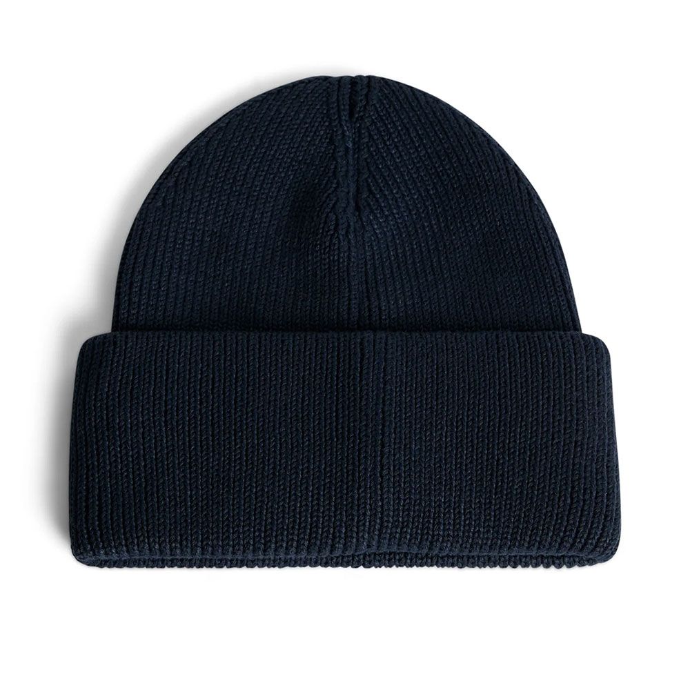 J.Lindeberg Vale Beanie BUAC15942-6855 JL Navy donkerblauwe gebreide muts met omslag en logo