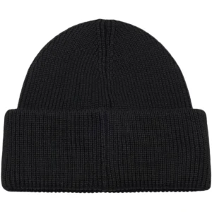 J.Lindeberg Vale Beanie BUAC15942-9999 JL Black zwarte gebreide muts met omslag en logo