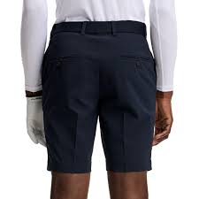 J.Lindeberg Vent Shorts GMPA14599-6855 JL Navy donkerblauwe technische golfshorts met zakken en subtiel logo
