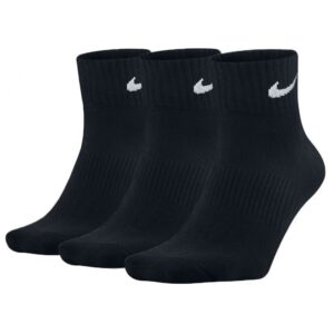 Nike Everyday Cushioned Ankle Training Sock SX7667-010 zwarte enkelsokken met wit Swoosh logo 3-pack