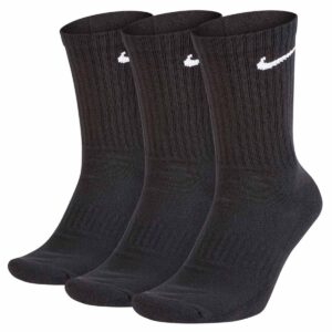 Nike Everyday Cushioned Training Sock SX7664-010 zwarte hoge sportsokken met Swoosh logo 3-pack