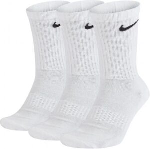 Nike Everyday Cushioned Training Sock SX7664-100 witte hoge sportsokken met zwart Swoosh logo 3-pack