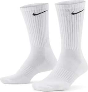 Nike Everyday Cushioned Training Sock SX7664-100 witte hoge sportsokken met zwart Swoosh logo 3-pack