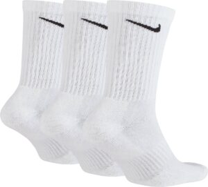 Nike Everyday Cushioned Training Sock SX7664-100 witte hoge sportsokken met zwart Swoosh logo 3-pack