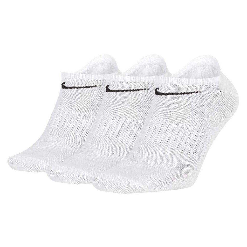 Nike Everyday Lightweight Footies SX7678-100 witte no-show sokken met zwart Swoosh logo 3-pack