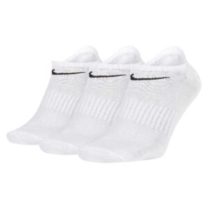 Nike Everyday Lightweight Footies SX7678-100 witte no-show sokken met zwart Swoosh logo 3-pack