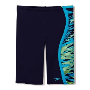Speedo Hyperboom Splice Jammer 8-A000257004 zwarte heren zwemjammer met opvallende Boom-print en trekkoord