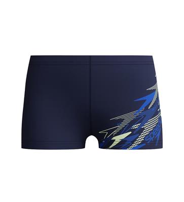 Speedo Medley Logo Aquashort 12410-10005 zwarte heren zwemboxer met trekkoord en iconische Speedo print