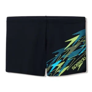 Speedo Medley Logo Aquashort 8-11354005 zwarte heren zwemboxer met trekkoord en subtiele Speedo print