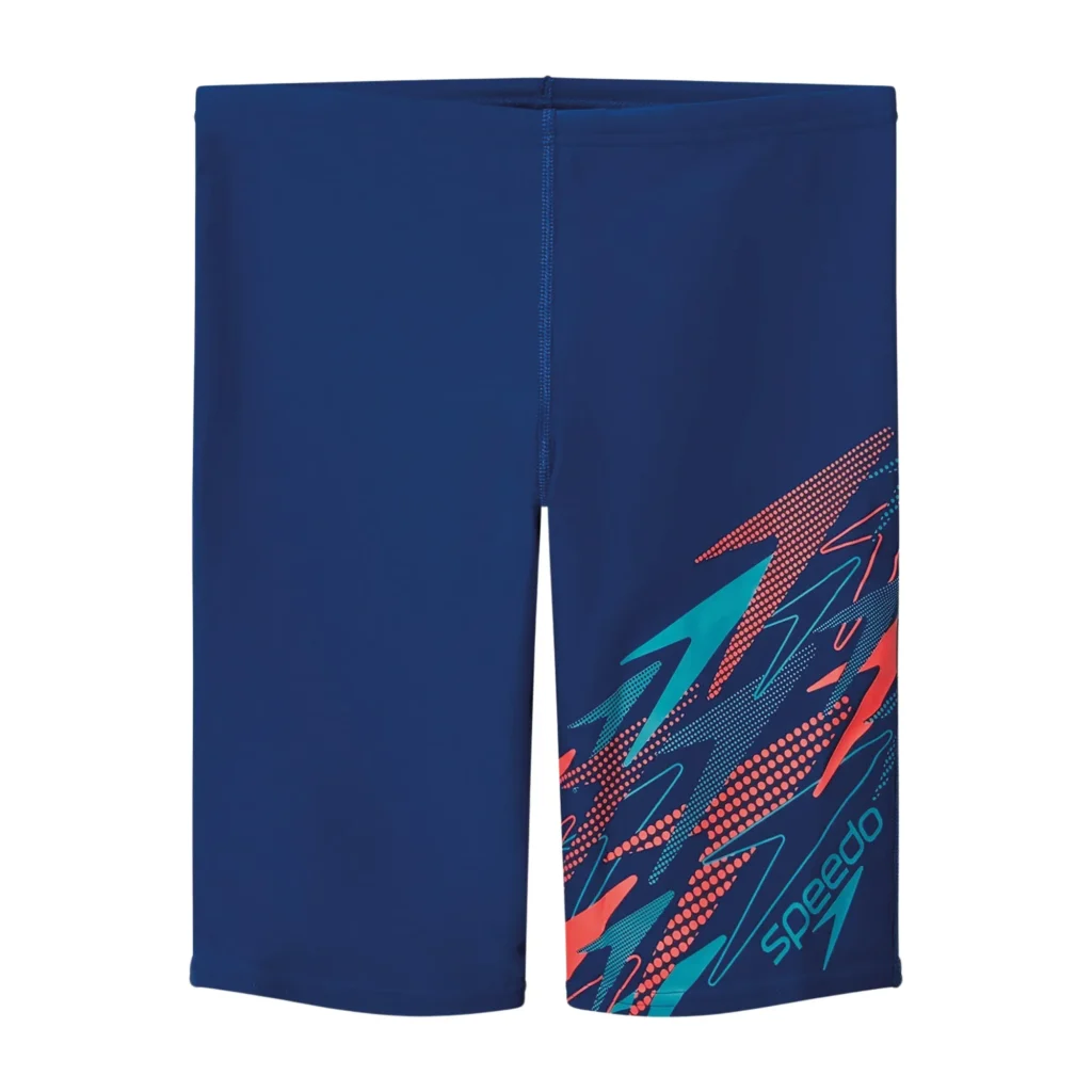 Speedo Medley Logo Jammer Dark Blue Junior 8-12411006 donkerblauwe jongens zwemjammer tot boven de knie met trekkoord