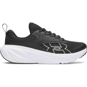 Under Armour BGS Surge 5 6010433-001 lichte zwarte kindersportschoen met vetersluiting en ademend mesh