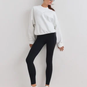 Aim'n White Le Run Running Sweatshirt ademende en warme witte dames hardlooptrui