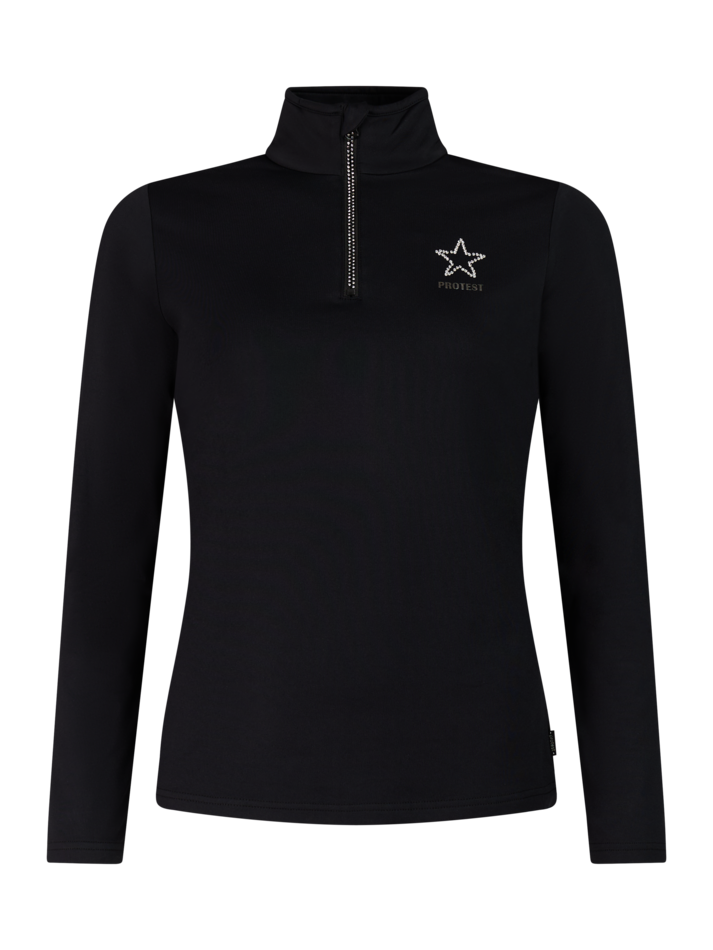 Protest 12662003 290 PRTSAVOY 1/4 zip active top zwarte dames skipully True Black