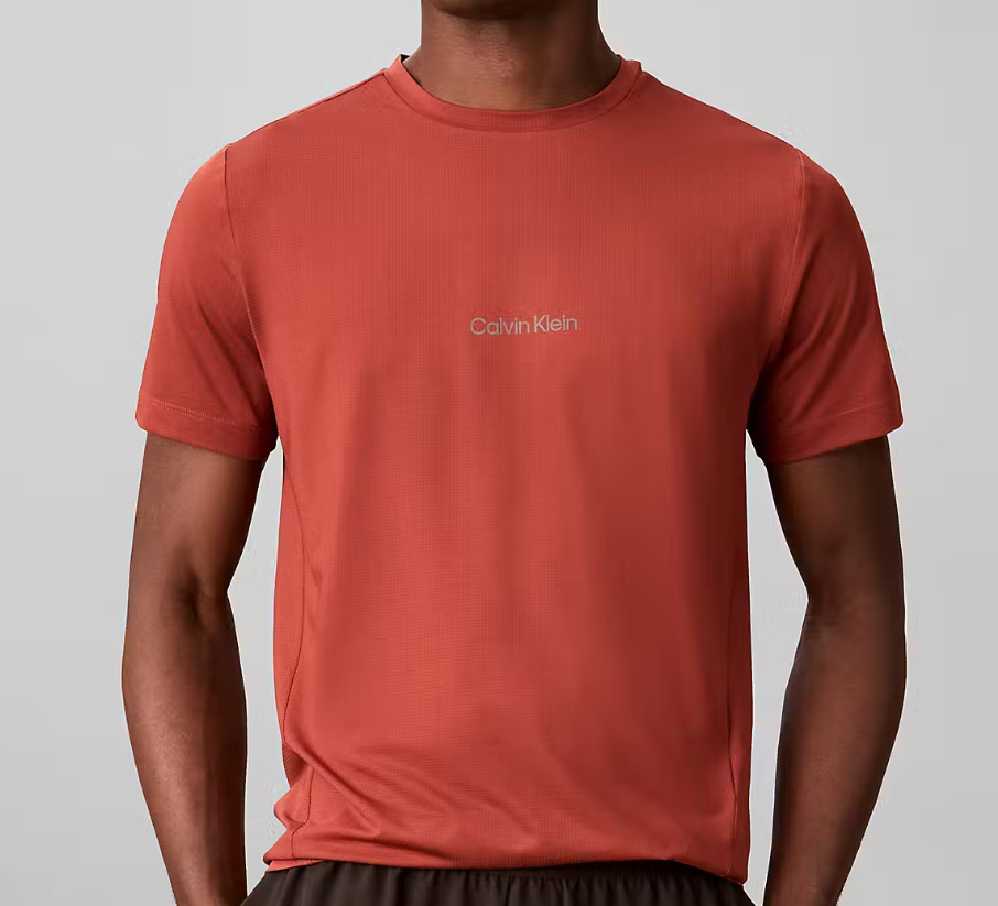 Calvin Klein LVGMS6K114 XWB Mesh Short Sleeve Tee ademend rood heren t-shirt Spiced Apple