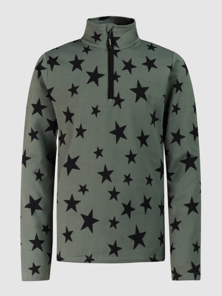 Protest PRTTopsy JR 12962004 Evergreen donkergroene meiden ski pulli met korte rits