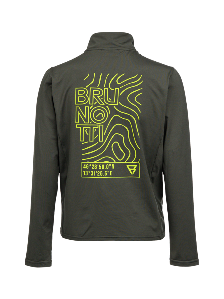 Brunotti 2423240331 6992 Toriny Boys Fleece donkergroene jongens skipully met korte rits Deep Green