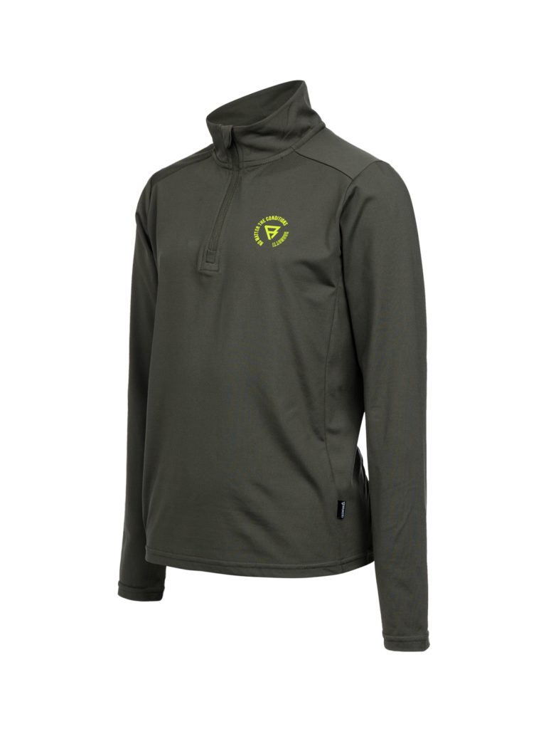Brunotti 2423240331 6992 Toriny Boys Fleece donkergroene jongens skipully met korte rits Deep Green