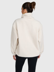 Brunotti Chino Women Urban Fleece 2522240173 Moonbeam lichtbeige dames fleece trui met merkdetail