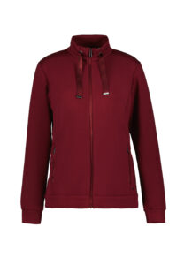 Luhta Erika 232327339L670 rood zacht damesvest met glanzende bies