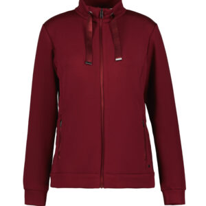 Luhta Erika 232327339L670 rood zacht damesvest met glanzende bies