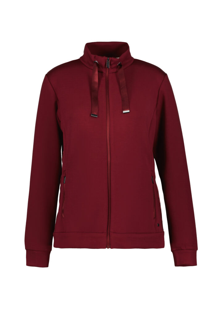 Luhta Erika 232327339L670 rood zacht damesvest met glanzende bies