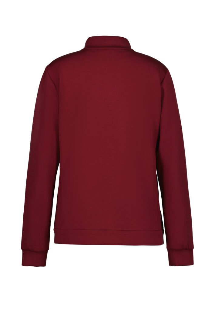 Luhta Erika 232327339L670 rood zacht damesvest met glanzende bies
