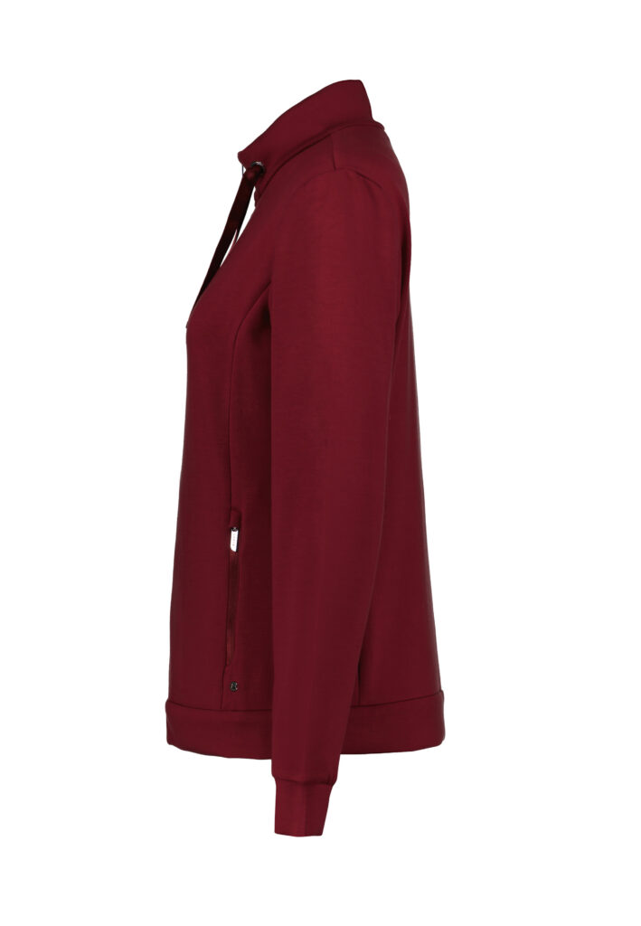 Luhta Erika 232327339L670 rood zacht damesvest met glanzende bies