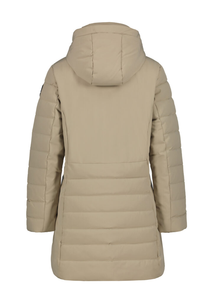 Luhta Haukala 232457364L-031 stijlvolle damesjas met capuchon en merkdetail