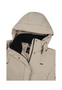 Luhta Haukala 232457364L-031 stijlvolle damesjas met capuchon en merkdetail
