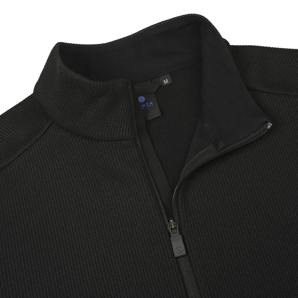 Luhta Ahoola 232574324L 990 zwarte heren tussenjas midlayer met ritssluiting en merkdetail