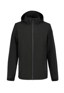 Icepeak Brimfield 257970682IO990 zwarte heren outdoor softshell jas met capuchon