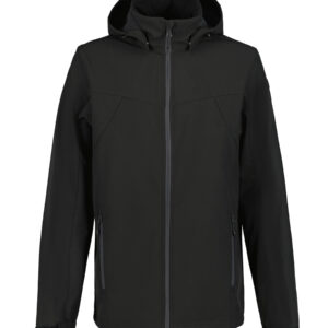 Icepeak Brimfield 257970682IO990 zwarte heren outdoor softshell jas met capuchon