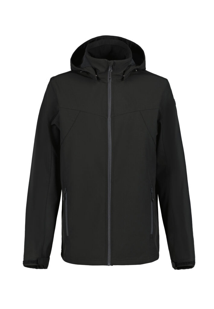 Icepeak Brimfield 257970682IO990 zwarte heren outdoor softshell jas met capuchon
