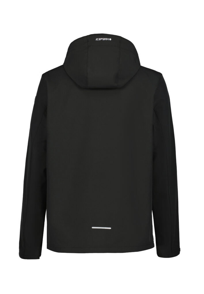Icepeak Brimfield 257970682IO990 zwarte heren outdoor softshell jas met capuchon