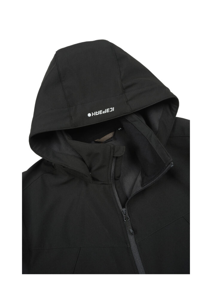 Icepeak Brimfield 257970682IO990 zwarte heren outdoor softshell jas met capuchon